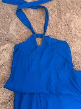 Royal Blue Linen Maxi Dress